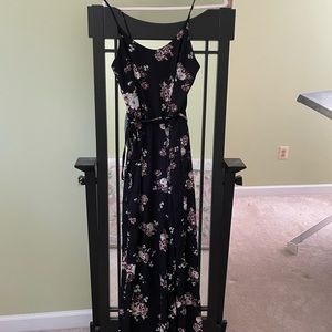 Express Black and Floral Jumpsuit (M)